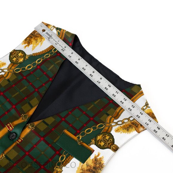 Vintage Cocker Spaniel Vest S/M Made in Spain Pet Dog Print Plaid Eclectic Vet - Picture 12 of 15